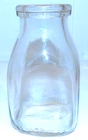 Vintage Duraglas Half Pint Square Bottom Clear Glass Milk Cream Bottle
