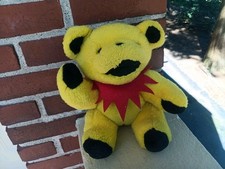 VINTAGE GRATEFUL DEAD YELLOW  RED BEAR JOINTED 12  PLUSH STEVEN SMITH