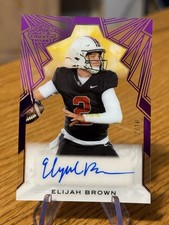 Elijah Brown 2025 Leaf Trinity Clear Auto Purple /10 Rookie CA-EB1 Football
