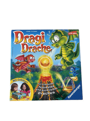 RAVENSBURGER Dragi Drache Brettspiel Kinder Feuerball Pusten Gebläse Familie