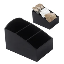 2 Pcs Black Acrylic Sugar Packet Holder, Caddy, Drink Packet, Coffee Pod, Tea