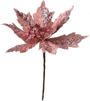 Clayre & Eef 65821 Weihnachtsdeko Blume Rosa Silber Ø 22X25 Cm Kunststoff