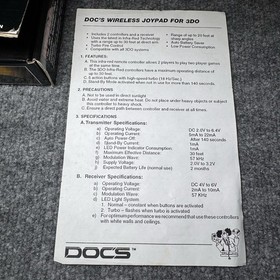 Stealth Infra-Red Joypad Controller for the Panasonic 3DO Complete in Box