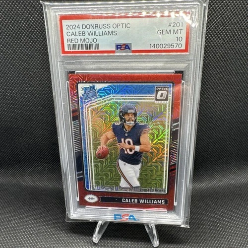 2024 Panini Donruss Optic CALEB WILLIAMS RATED ROOKIE RED MOJO Bears RC PSA 10