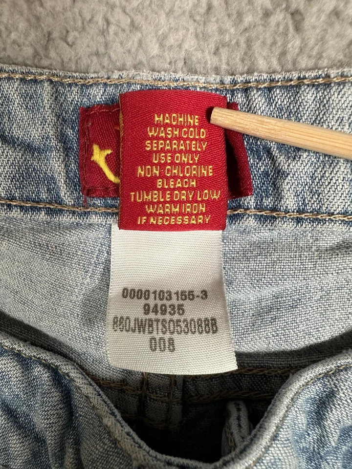 Tilt Y2K Jeans Women 3 Long Light Wash Flare Bell Bottom Low Rise Stretch Denim - Image 3 of 4