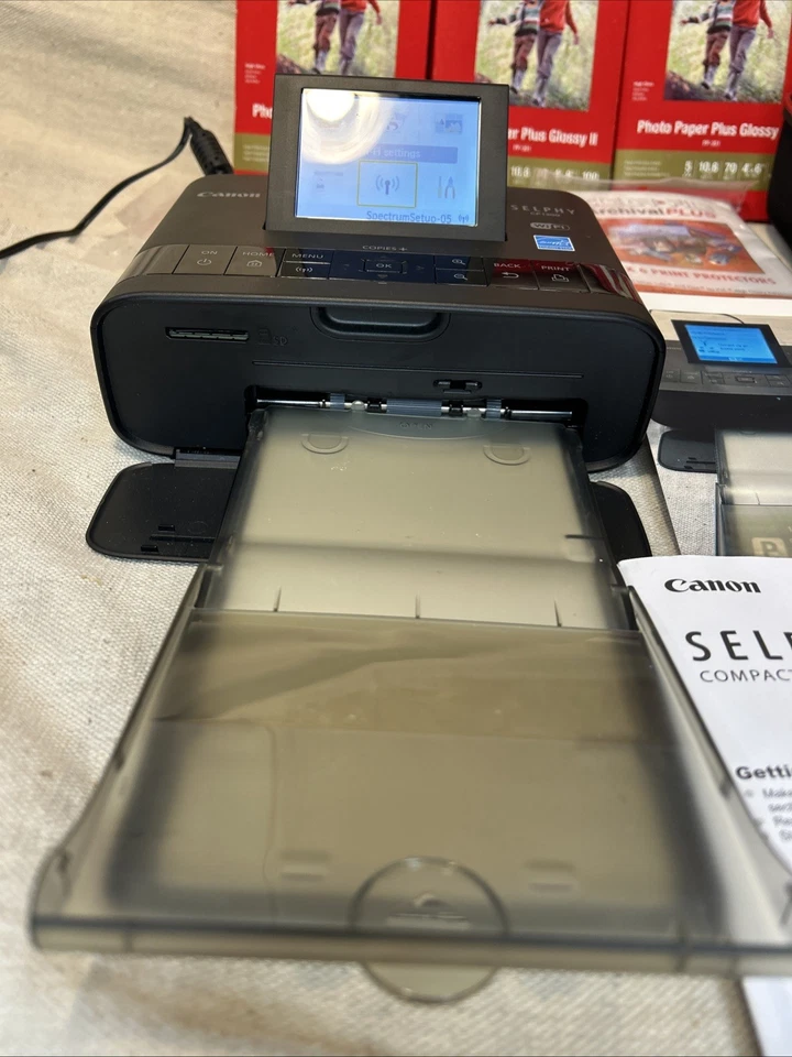 Canon SELPHY CP1300 Black Compact Photo Bundle With Case Paper Etc TESTED - Image 2 of 4