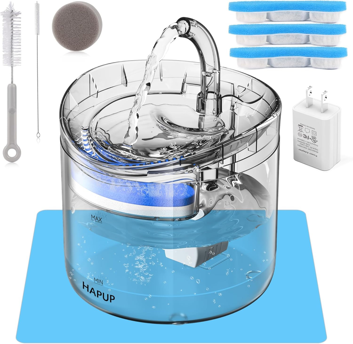 Fontanella per Gatti Fontana per Gatti Dispenser Acqua 1,8 L Con 2 Tipi Di Modal