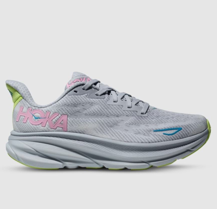 NEW | Hoka Clifton 9 Womens Running Shoes (B Standard) (Gull/Sea Ice)