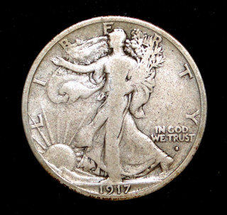 1917 OBVERSE S WALKING LIBERTY HALF DOLLAR OLD U.S. TYPE COIN