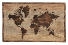 DekoDepot - Wandobjekt Weltkarte aus Mangoholz - 75cm