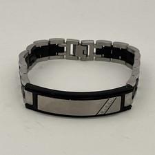 Men  s Tungsten and Stainless Steel Link Bracelet