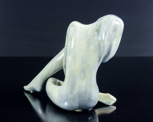 ⚜️ NUDE SCULPTURE WOMAN CERAMIC ENAMEL SIGNED RS ERA 1960S ITALY STATUE - Picture 6 of 11