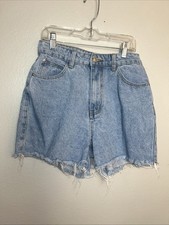 Princess Polly Women s Blue Light Wash Denim Cut Off Shorts 5-Pocket US 4