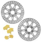 Front Rear 11.5 Brake Rotors Pads For Harley FXSTS FXSTSi Softail Springer 00 05