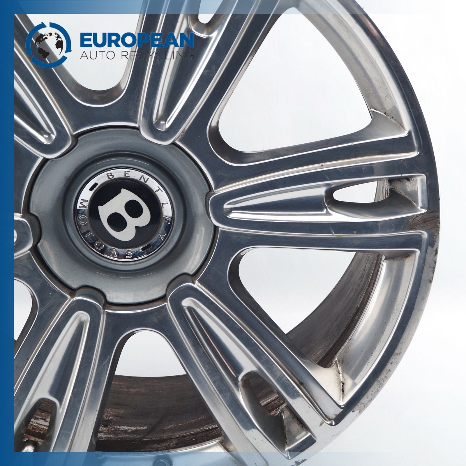 12-15 BENTLEY CONTINENTAL GT 21x9.5 Wheel Rim - OEM CHROME (rash) 3W0601025CE