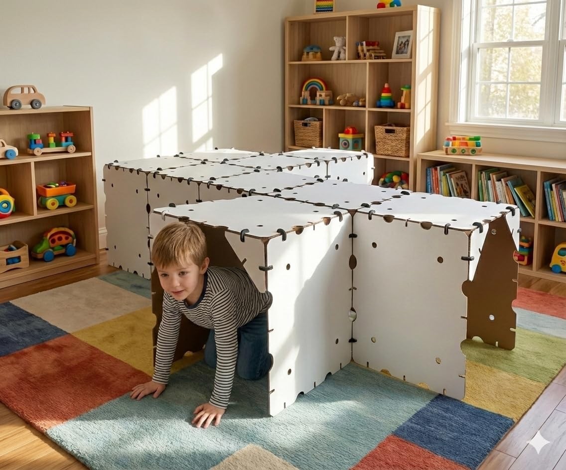 Cardboard Fort Building Kit &ndash; Giant Indoor Kids Fort Builder