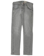 Wrangler Mens Crank Straight Jeans W34 L36 Grey Cotton VD11