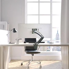 Ergotron MX Polished Aluminum Single Monitor Arm VESA Desk Mount 30" Inches