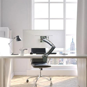 Ergotron MX Polished Aluminum Single Monitor Arm VESA Desk Mount 30" Inches