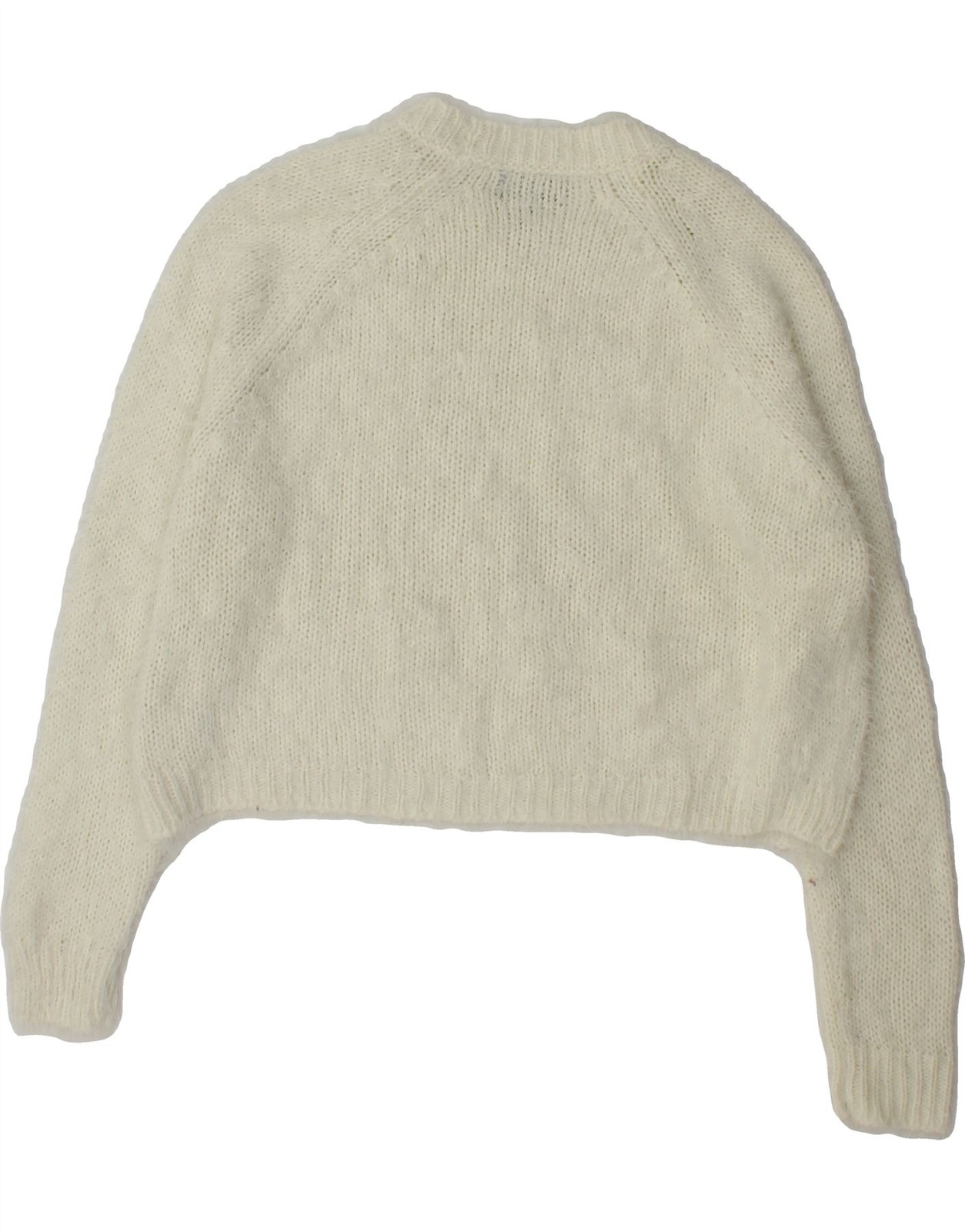 TOPSHOP Womens Crop Crew Neck Jumper Sweater UK 8 Small Off White AG13 thumbnail 2