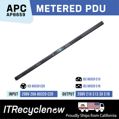 IEC 60320 C20 Metered PDU 21x C13 3x C19 200V 208V 230V 3300 VA APC AP8659 2G