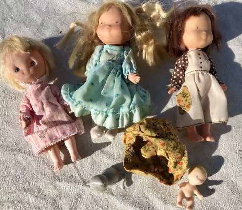 Vtg 70s Holly Hobbie Dolls 6” Knickerbocker Betsy Clark Carrie Play Set Baby Cat - Picture 4 of 11