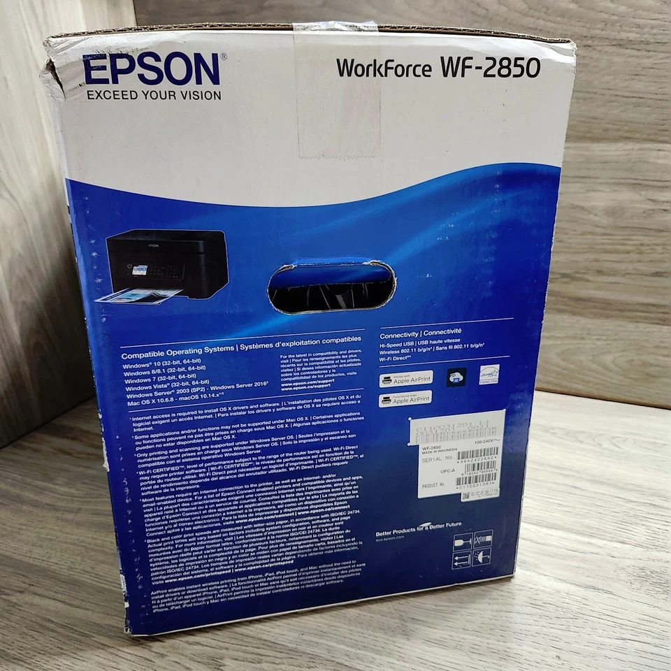 Epson WorkForce WF-2850 Wireless All-In-One Inkjet Printer Black 2850 NEW - Image 4 of 4