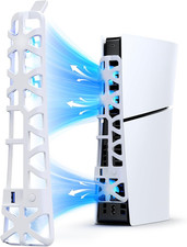 PS5 Slim Silent Enhanced Cooling Fan with Adjustable Speed, Auto Power On/Off, w