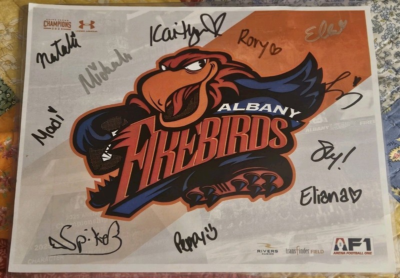 2026 Albany Firebird Flames Signed Autograph 8.5x11 Photo