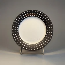 6 Dinner Plates & Bowls  Studio Nova Cubic Escape Black White Check Type Pattern