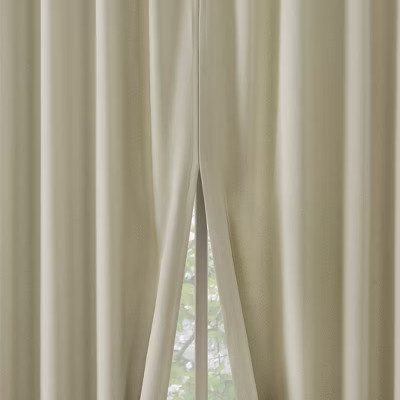 2pc 52''x96'' Sun Zero Blackout Aria Magnetic Closure Back Tab Curtain Panel