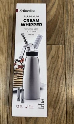 Finedine Professional 500ml Whipped Cream Dispenser Durable Metal Cream Whipper