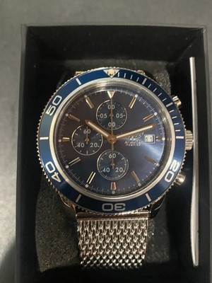 Aviator F Series Waterproof Chronograph Blue Dial Mesh Band Watch