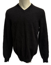 Club Room Men’s Size Medium 100%  Cashmere Sweater Black Pullover  V-Neck