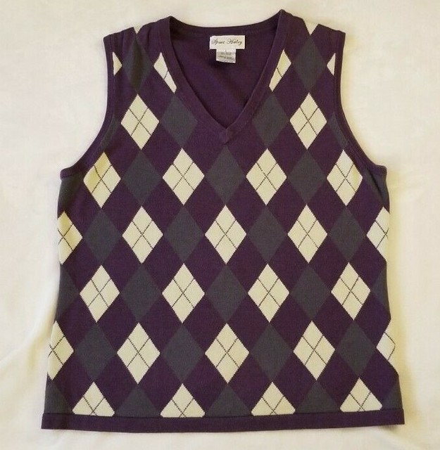 Sport Haley Womens Argyle Vest Size large Purple eBay