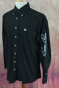 Cinch-Sean-Ryon-Western-Store-Texas-Cowboy-Rodeo-Embroidered-Black-Shirt-Men-039-s-M