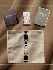 Hermes Herringbone Zip Bag 8”x8” with Samples