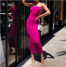 Naked Wardrobe Tube Midi Strapless Tube Dress NW-S0044 , NEW 