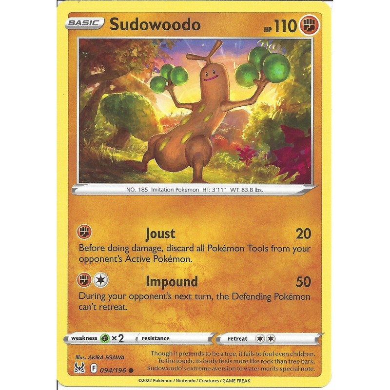 094/196 Sudowoodo : Common : Pokemon Trading Card Game : SWSH-11 Lost Origin