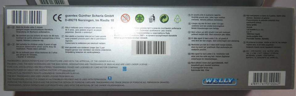 WELLY HO 1/87 AUDI TT MB 190 200 SLK PORSCHE 356 911 CAYENNE MINI BMW 120 Z4 - Photo 2/4