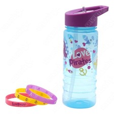 Kids PoP UP Straw Sippers Drink Water Bottle BPA Free Flip Top Straw Lid Bottle