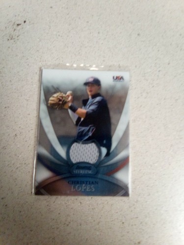 Christian Lopes 2010 Bowman Sterling USA Game Worn USA Jersey Card # Usar 7 - Picture 3 of 3