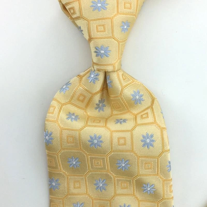 IKE BEHAR New York USA Tie Yellow/Gold/Gray Floral Luxury Necktie Silk Ties L3 - Image 2 of 4
