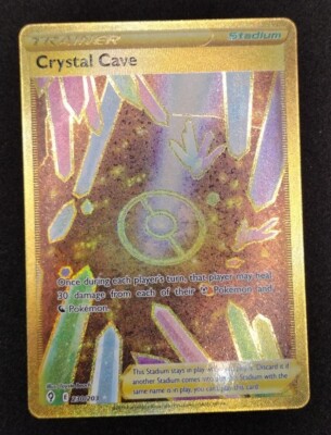 Pokemon Evolving Skies Crystal Cave 230/203 Gold Secret Rare Holo NM