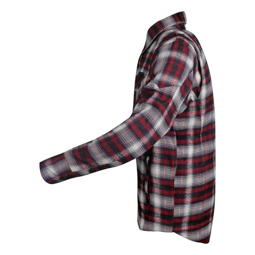 Mens Biker Motorcycle Flannel Lumberjack Shirt Jacket Made with Kevlar CE Armour - Picture 3 of 12