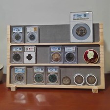 Wooden Storage Display Stand Case Box for PCGS NGC Graded Coin Slab Holder