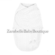 Baby Warm Swaddle Wrap Cover Bow Pink Blue White Sherpa Lined 0 3m