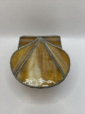 Shell Shaped Lid Trinket Box Leaded Glass