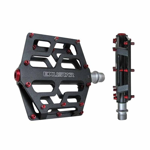 PEDALI CICLISMO EXUSTAR FREERIDE PB531 pedals ciclo ricambi NERO-ROSSO - Foto 2 di 5