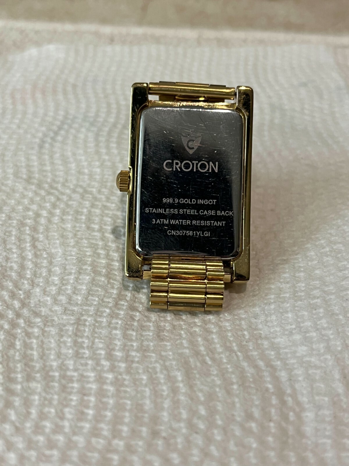 Vintage Croton Men's Quartz Watch Credit Suisse 1 Gram Liberty 999.9